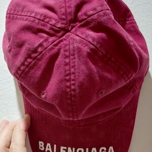 Balenciaga Burgundy Baseball Cap O/S
